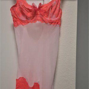 Victoria's Secret Sheer Orange and White Teddy